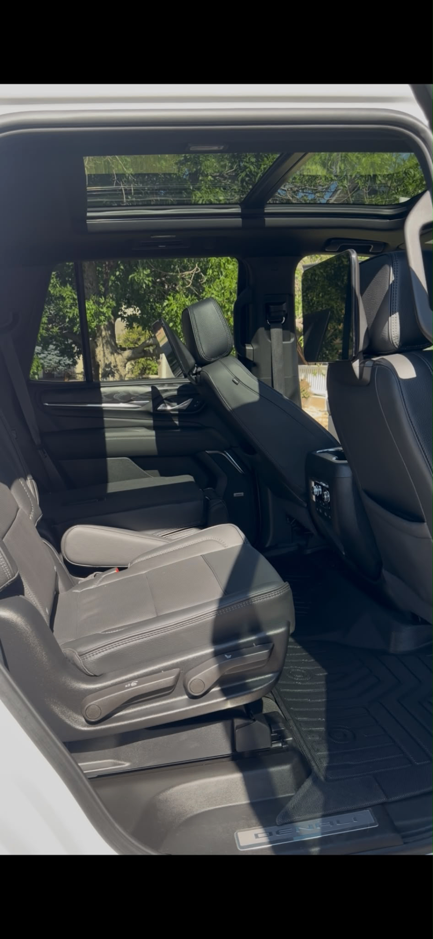 Clean leather interior of an SUV