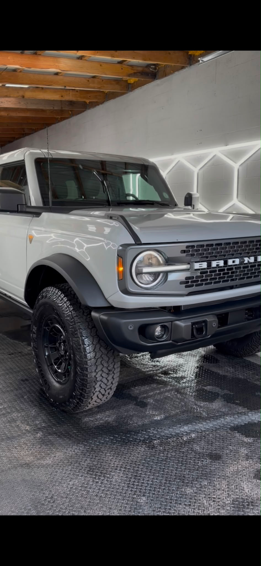 White Ford Bronco after a full detail